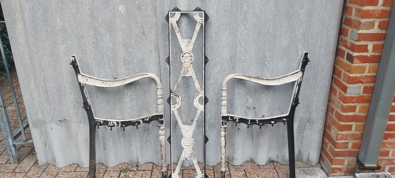 bankstel gietijzer., Tuin en Terras, Ophalen