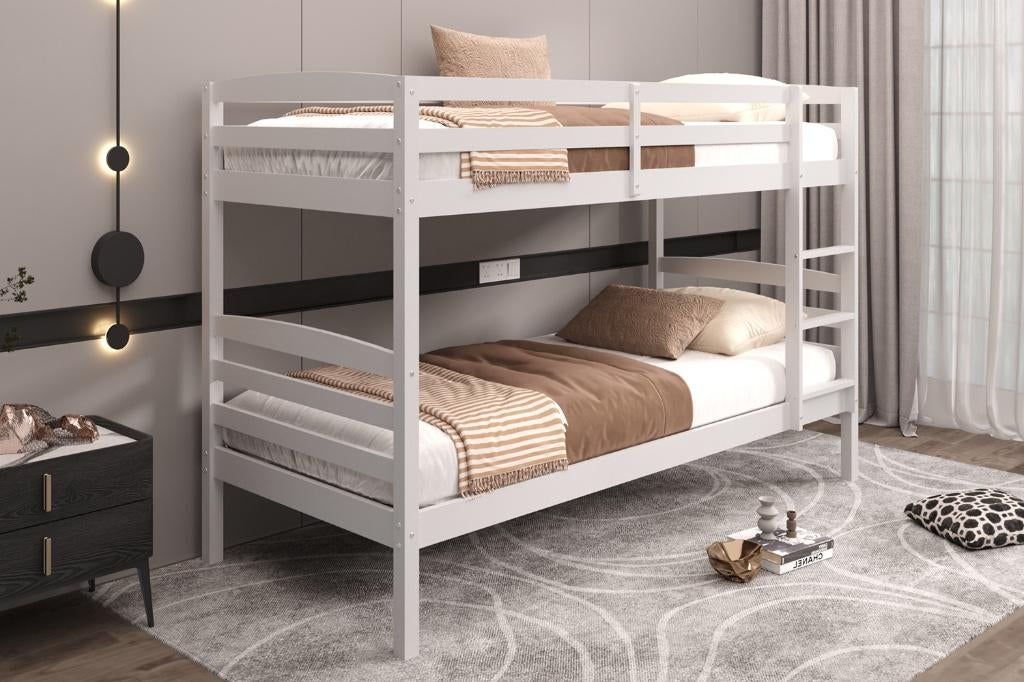MQII Stapelbedden Hout nieuw in wit kleur 90x200cm +Levering, Ophalen, Nieuw, Tweepersoons, Stapelbed