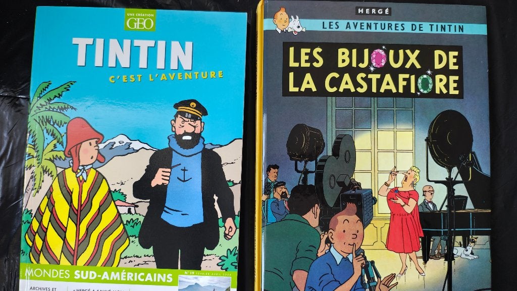 Hergé Tintin bande dessinée Castafiore + revue Geo Belgique, Envoi, Utilisé, Hergé.
