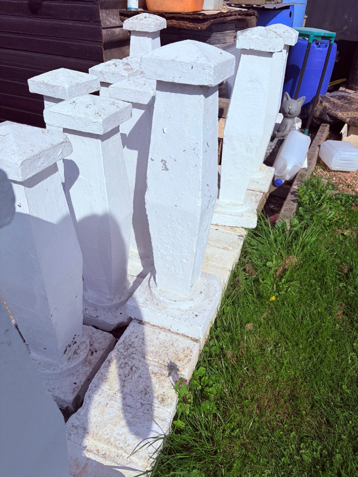 wit geverfde, betonnen balusters, Doe-het-zelf en Bouw, Ophalen, Gebruikt, Overige typen