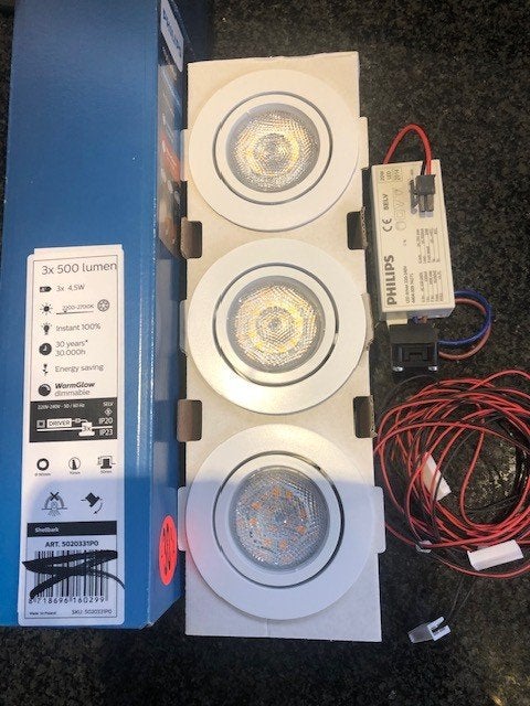 inbouwLED spots WIT , richtbaar in 3 standen, Maison & Meubles, Neuf, Enlèvement ou Envoi, Spot encastrable, Philips