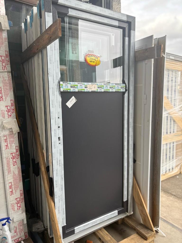 Porte en pvc anthracite poignée comprise, Enlèvement, Neuf