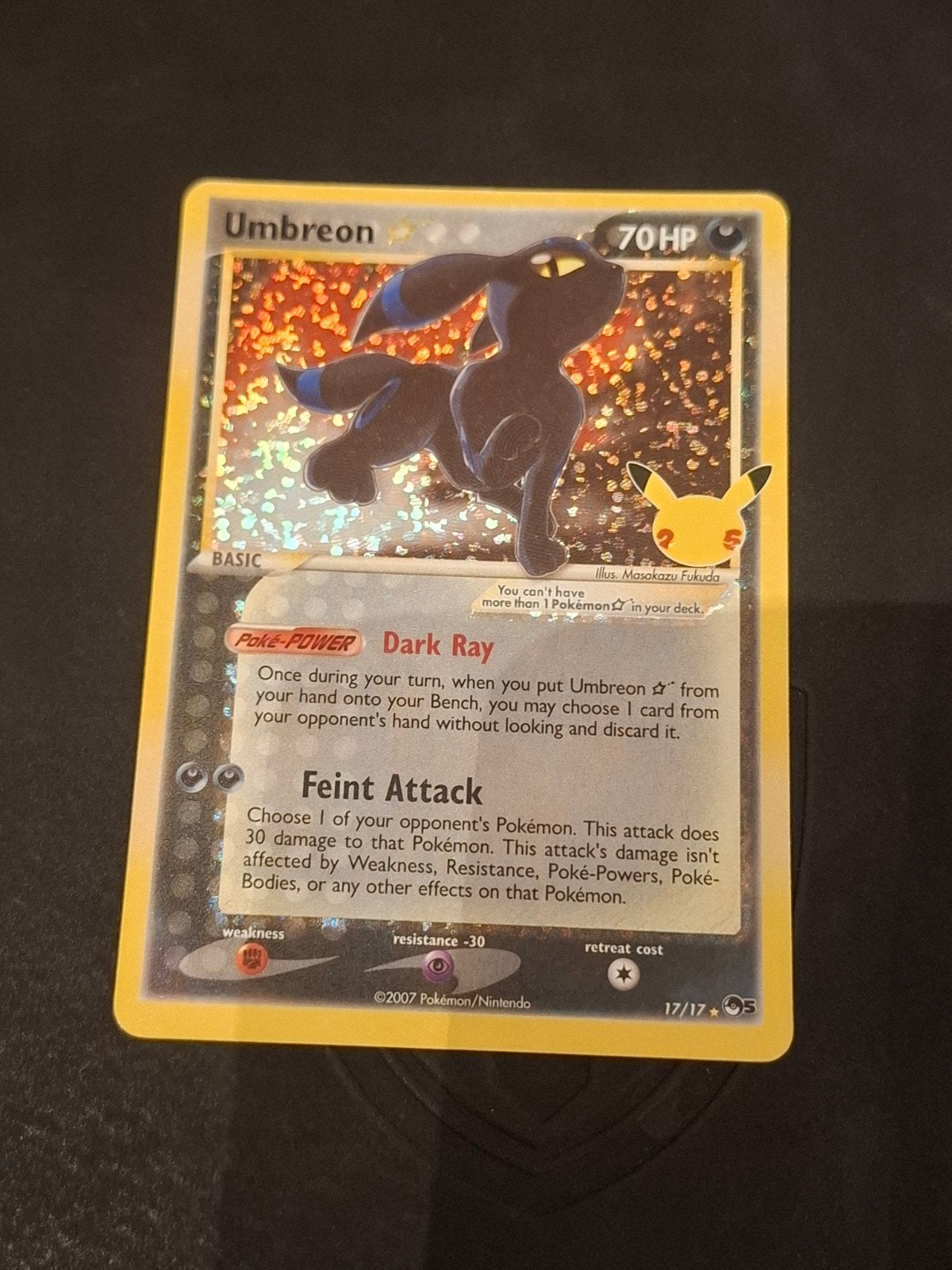 Umbreon Gold Star 17/17 - 25e anniversaire de Pokémon Celebr, Enlèvement ou Envoi