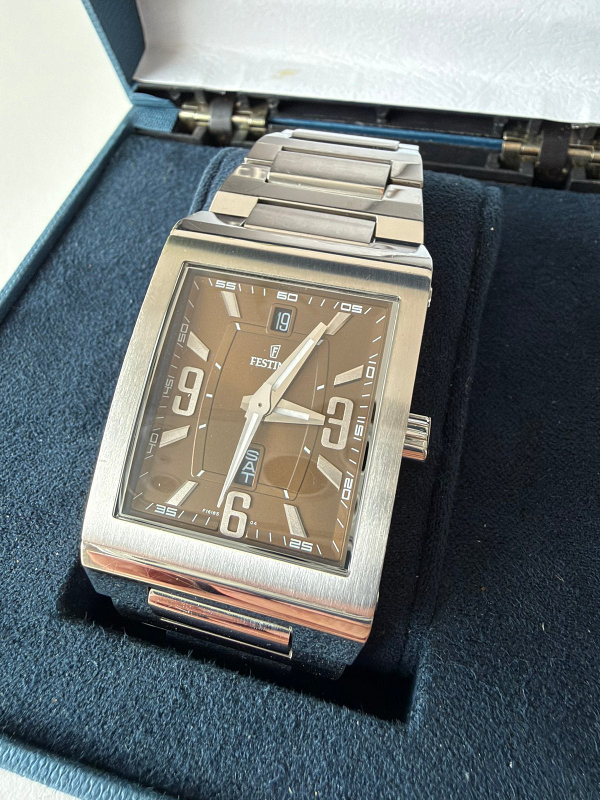 Festina F16188 – Day-Date – Originele doos, mooie staat, Overige merken, Staal, Gebruikt, Staal