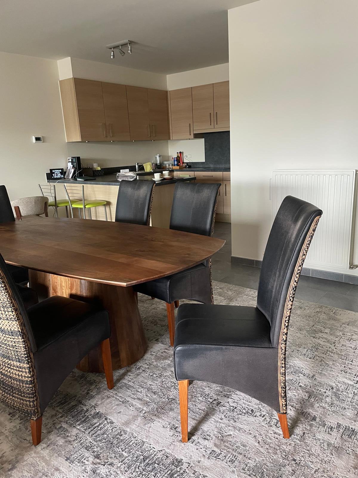 Zes eetkamerstoelen, Huis en Inrichting, Ophalen, Gebruikt, Landelijk, Grijs