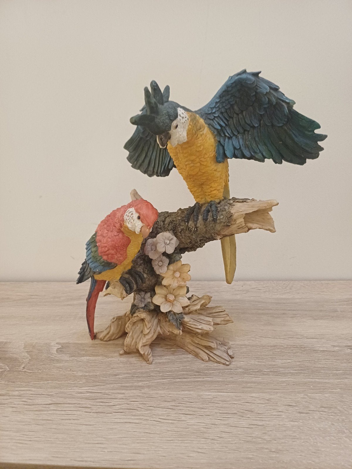 Image de 2 perroquets sur un tronc d'arbre, Enlèvement ou Envoi, Comme neuf, Animal