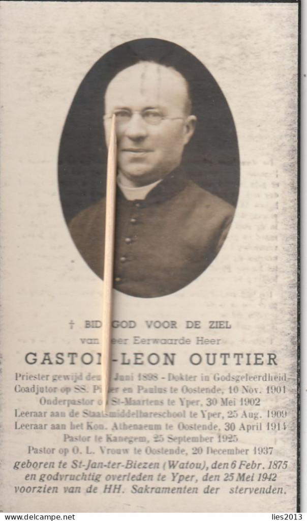 Priester Gaston Outtier, Verzamelen, Bidprentjes en Rouwkaarten, Verzenden