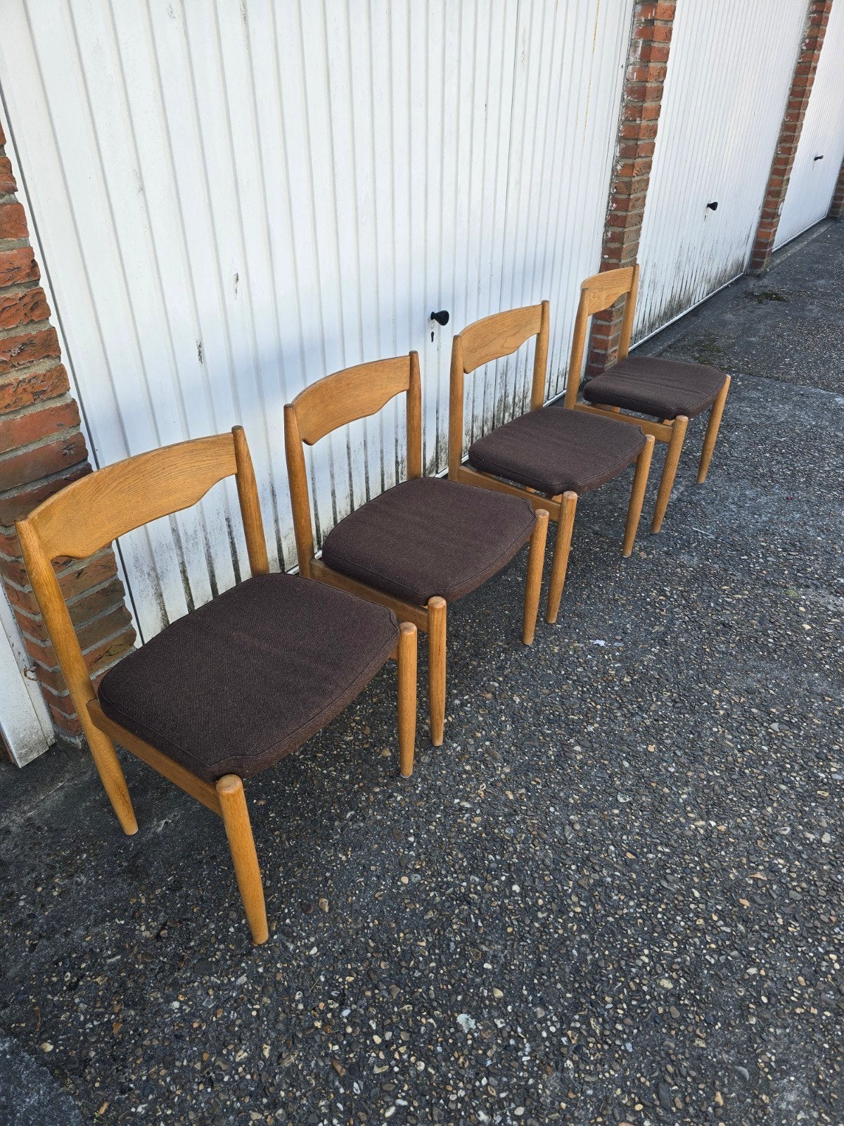 4 vintage design scandinavische stoelen, Ophalen, Vintage design modern midcentury