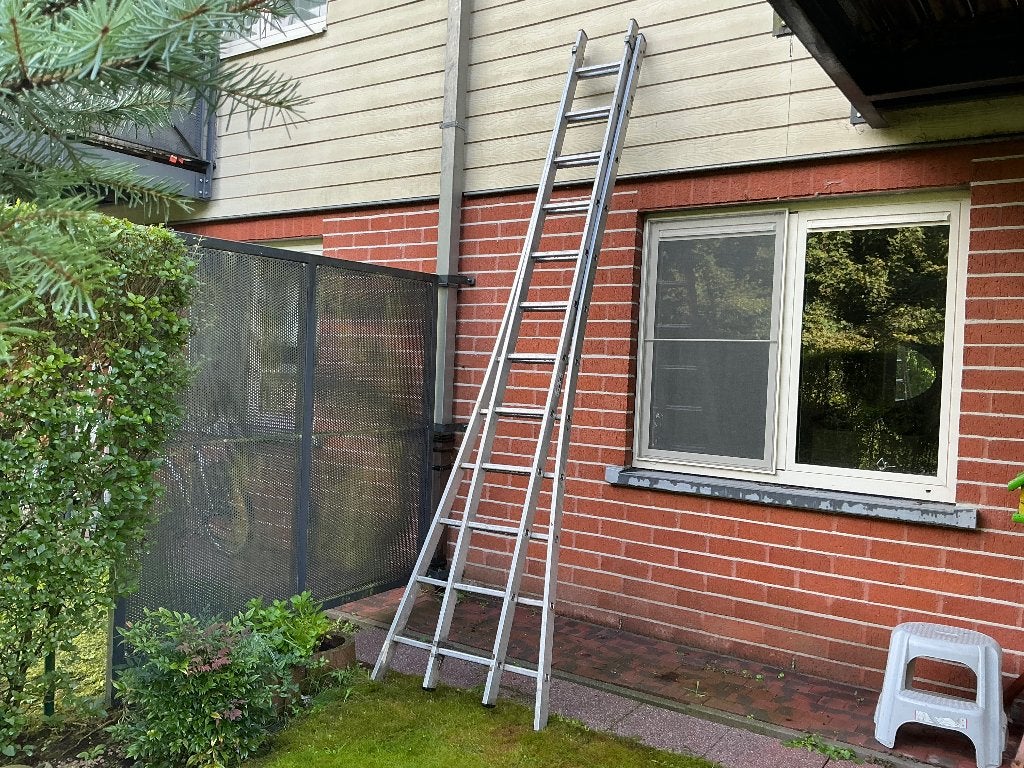 Metalen ladder, Doe-het-zelf en Bouw, Ophalen, Gebruikt, Ladder, 4 meter of meer