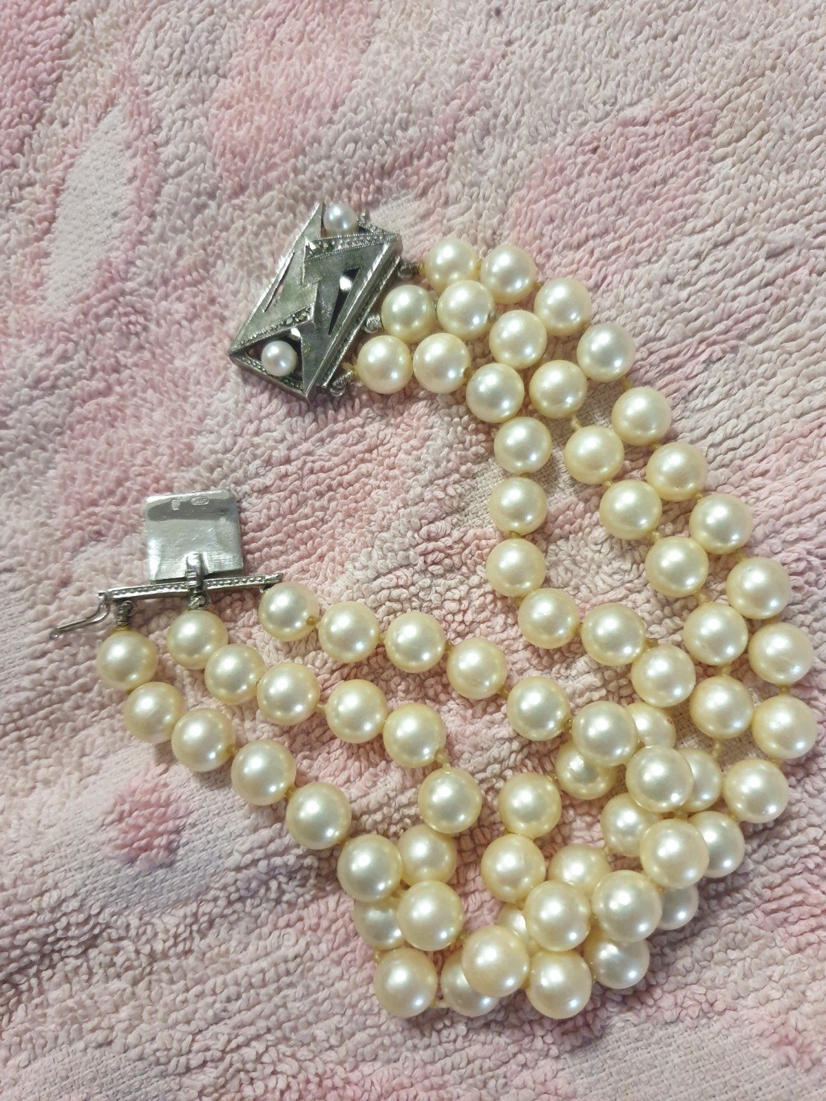 bracelet perles et fermoirs en argent et marcassites, Enlèvement ou Envoi, Argent, Argent