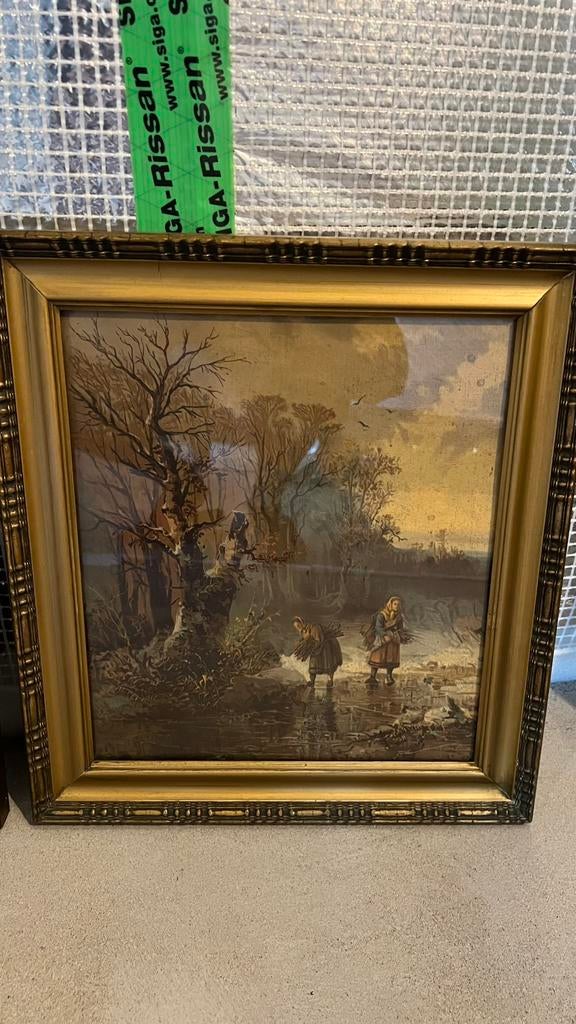 Set antieke chromolithografieën in kader, Antiek en Kunst, Ophalen of Verzenden