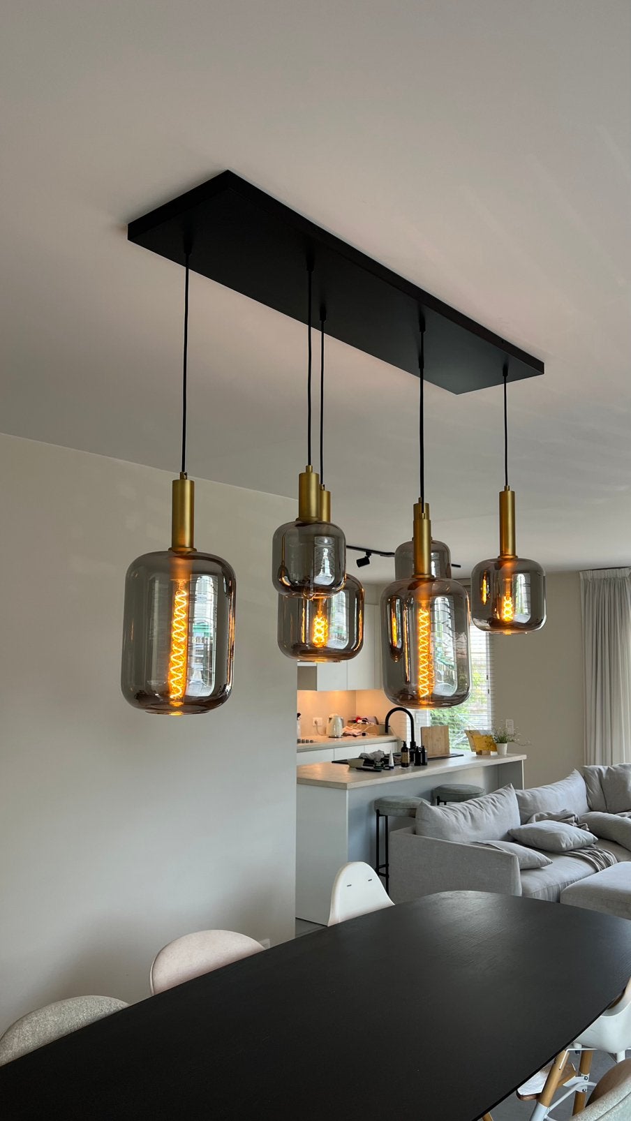 Lucide Joanet Hanglamp Zwart/Goud – 6 Lichtpunten, Enlèvement, Comme neuf
