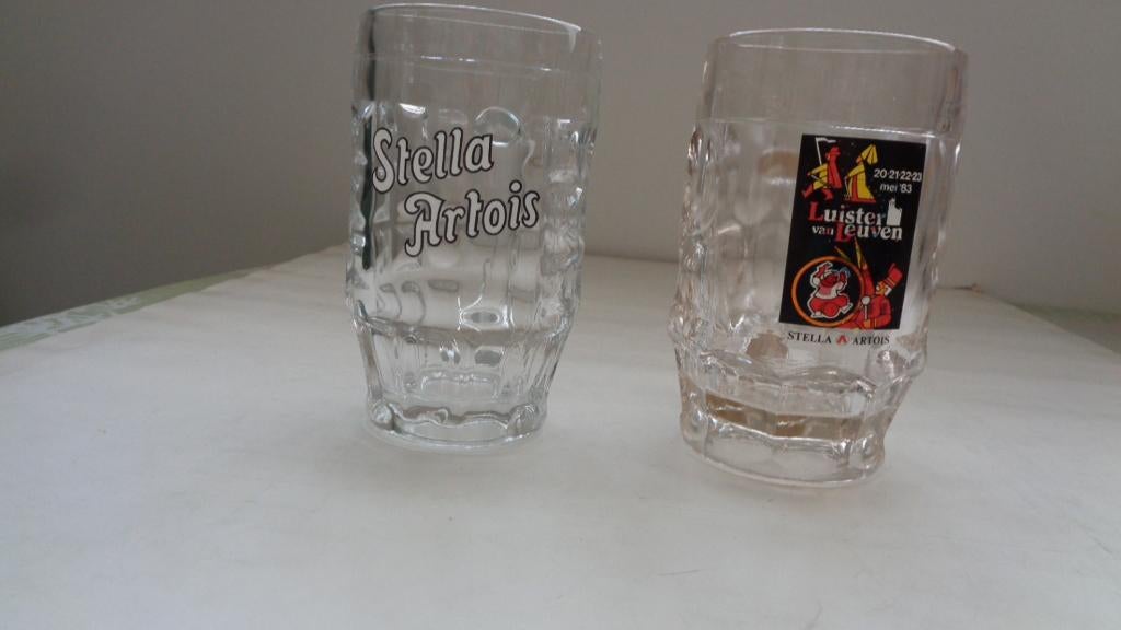 Stella Artois bierpotten 2 verschillende, Verzamelen, Biermerken, Ophalen of Verzenden, Zo goed als nieuw, Glas of Glazen, Stella Artois