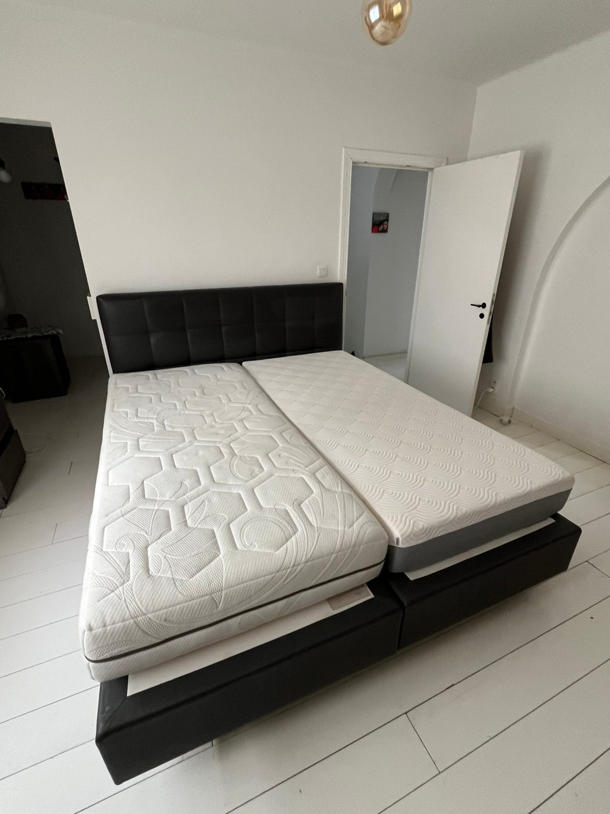 Beka Boxspring  met bedhoofd 180x200 met 2 apparte matrassen, Huis en Inrichting, Slaapkamer | Boxsprings, Ophalen, Gebruikt