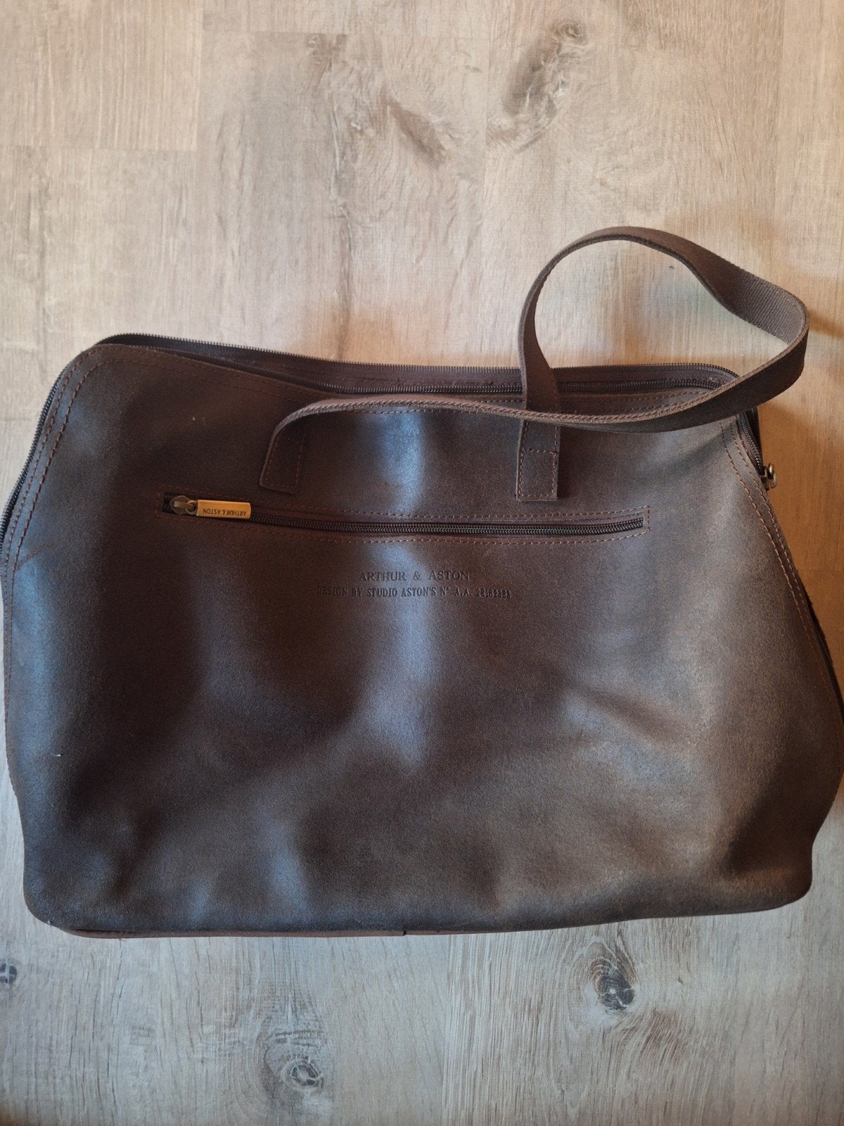 Bruine leren tas, Enlèvement ou Envoi, Brun