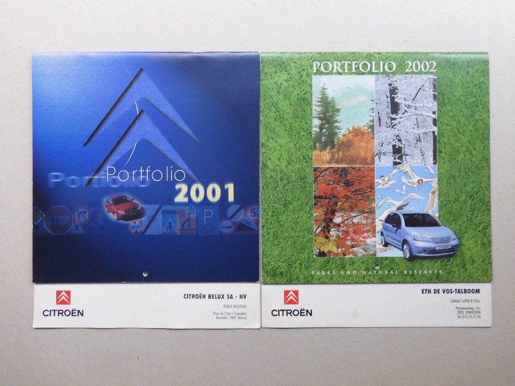 2x Citroën kalender 2000-2001 - Servais-Seron-Wasterlain enz, Ophalen of Verzenden, Overige figuren, Zo goed als nieuw, Plaatje, Poster of Sticker