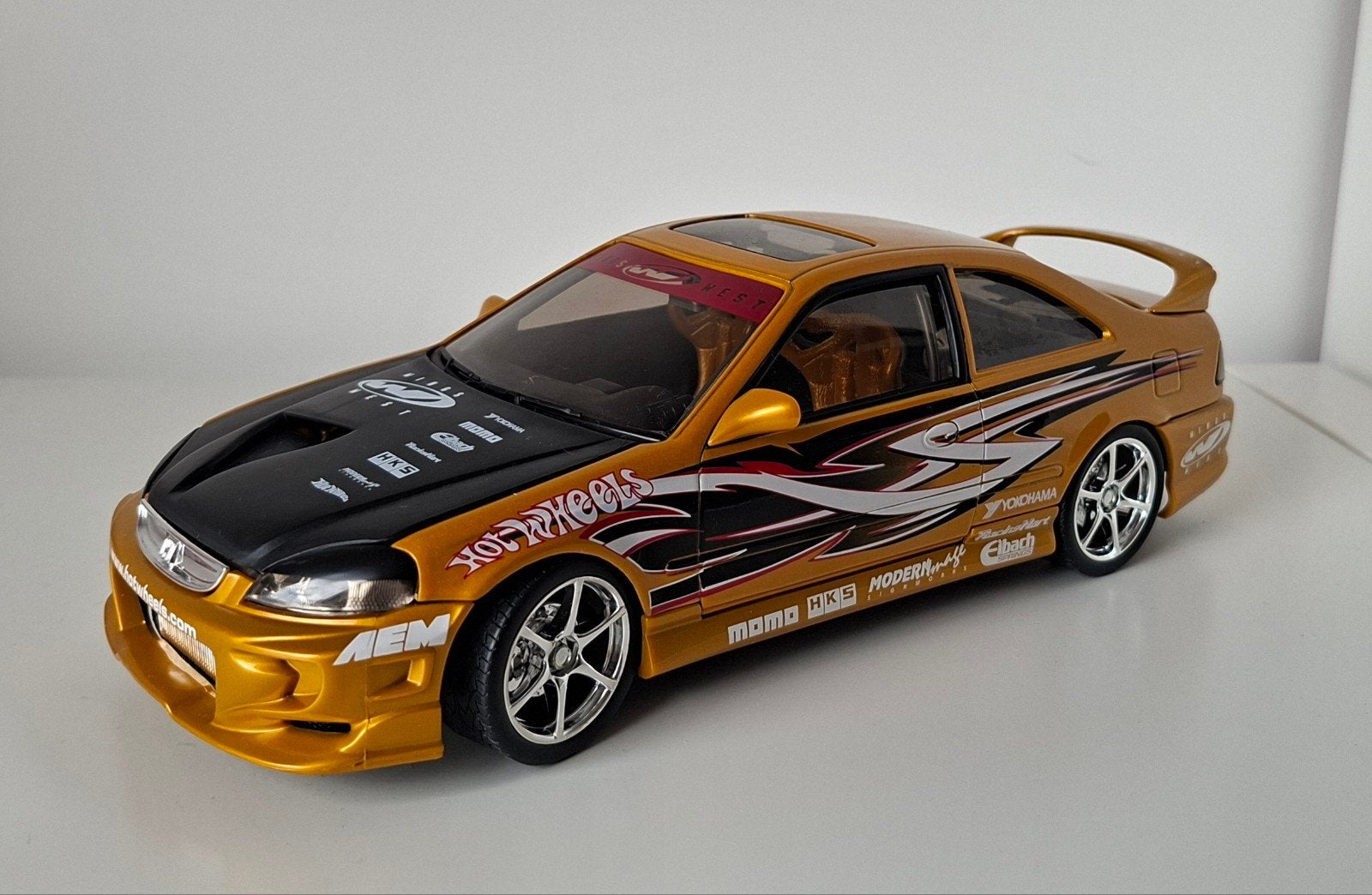 Honda Civic Hotwheels 1:18, Enlèvement ou Envoi, Comme neuf, Voiture, Hot Wheels