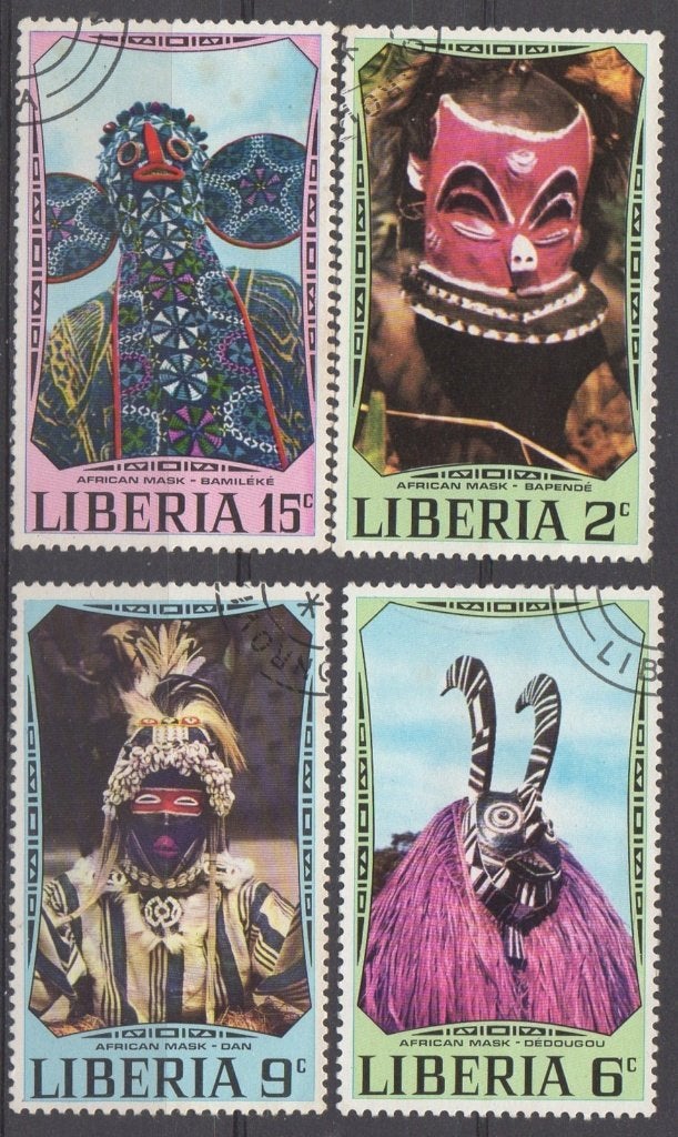 Liberia - Afrikaanse tribale maskers, Ophalen of Verzenden, Postfris