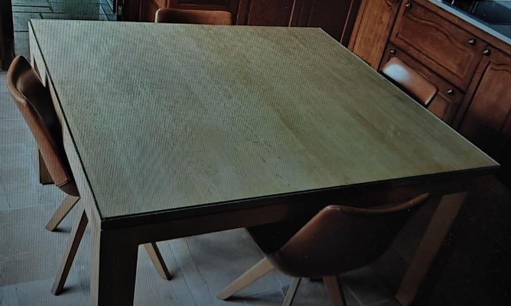 Eettafel massief lichte eikenhout, 100 à 150 cm, Cinq personnes ou plus, Carré, 100 à 150 cm