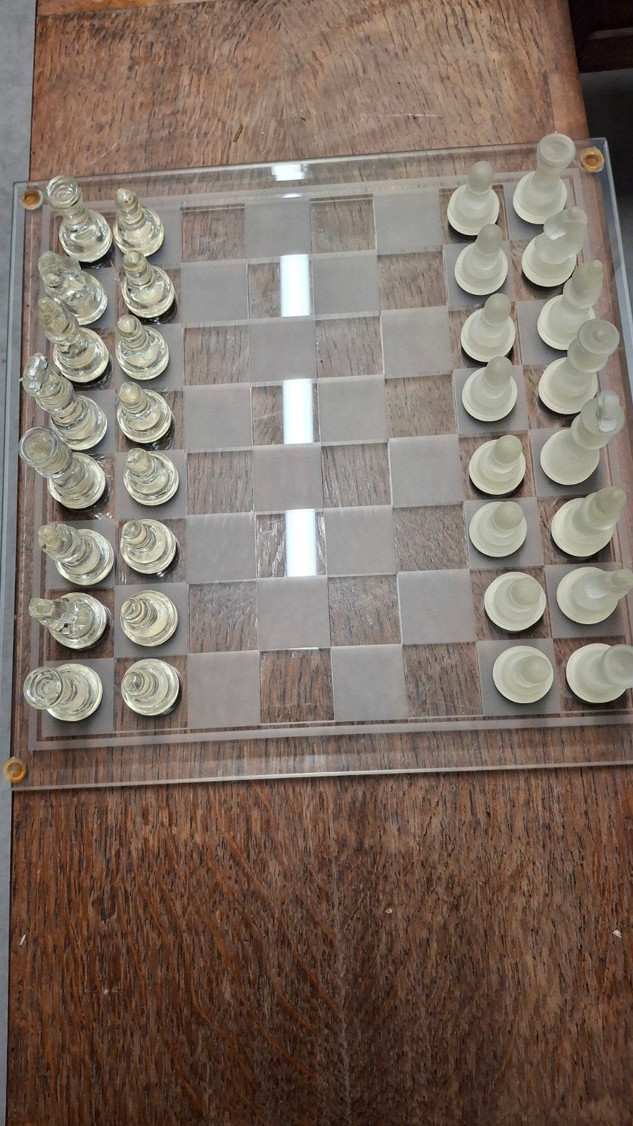 glazen schaakbord, Een of twee spelers, Ophalen, Nieuw