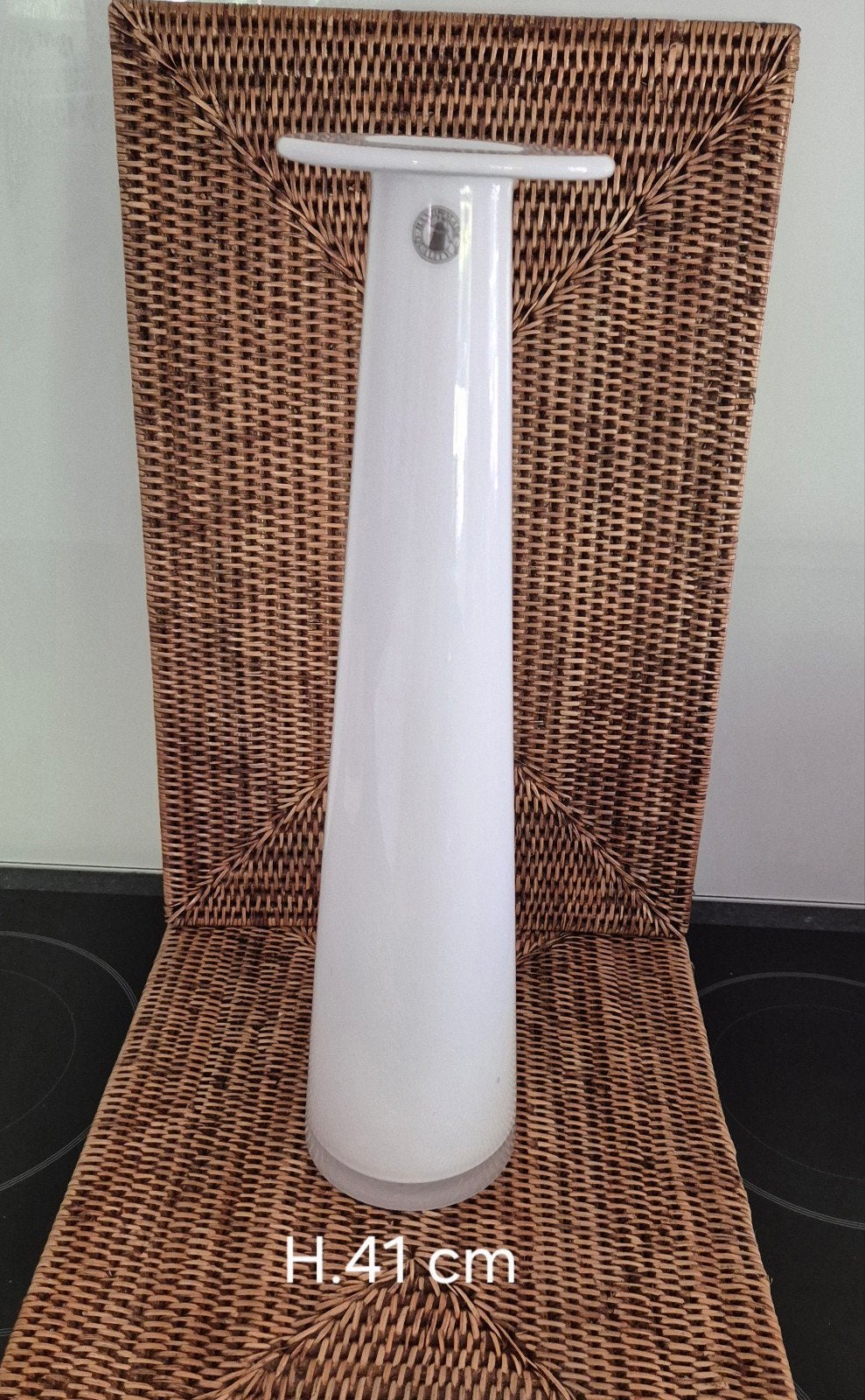 Ikea Kastrup design vaas H.41 cm, Huis en Inrichting, Woonaccessoires | Vazen, Ophalen, Wit, Glas