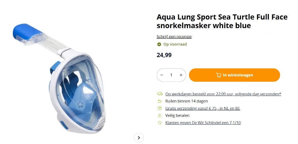Full Face snorkelmasker, Ophalen, Nieuw