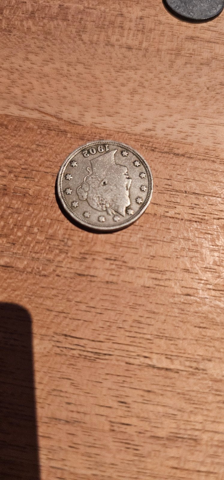 USA liberty nickel with cents 1902, Ophalen