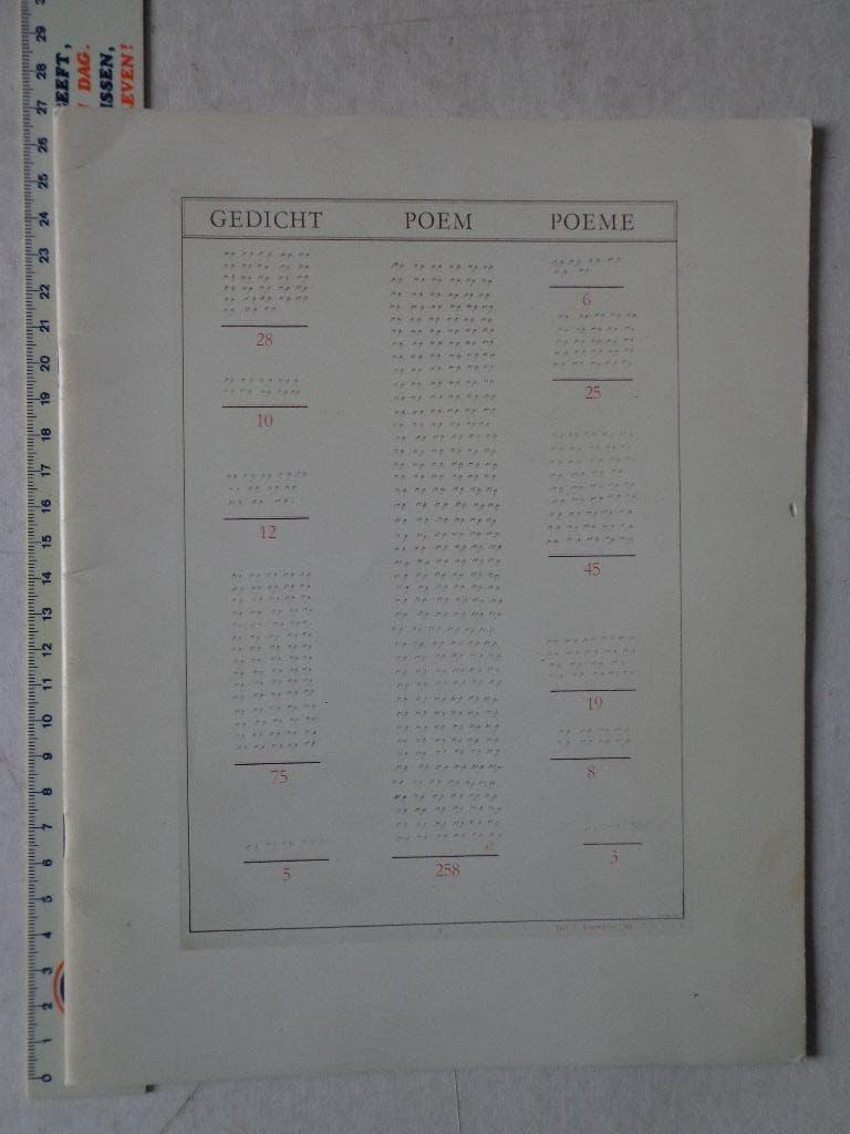 iconisch boek Marcel Broodthaers Gedicht Poem Poème 1987, Enlèvement ou Envoi, Marcel Broodthaers, Utilisé, Autres sujets/thèmes
