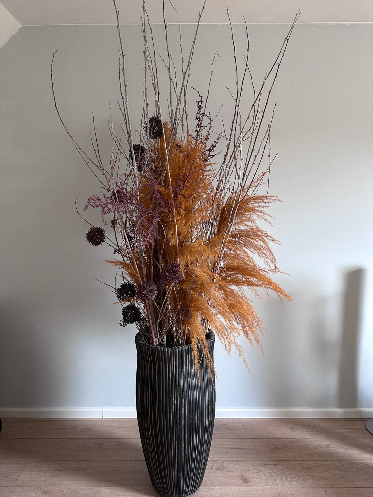 Kunstbloemen incl vaas, Huis en Inrichting, Woonaccessoires | Kunstplanten en Kunstbloemen, Ophalen, Zo goed als nieuw