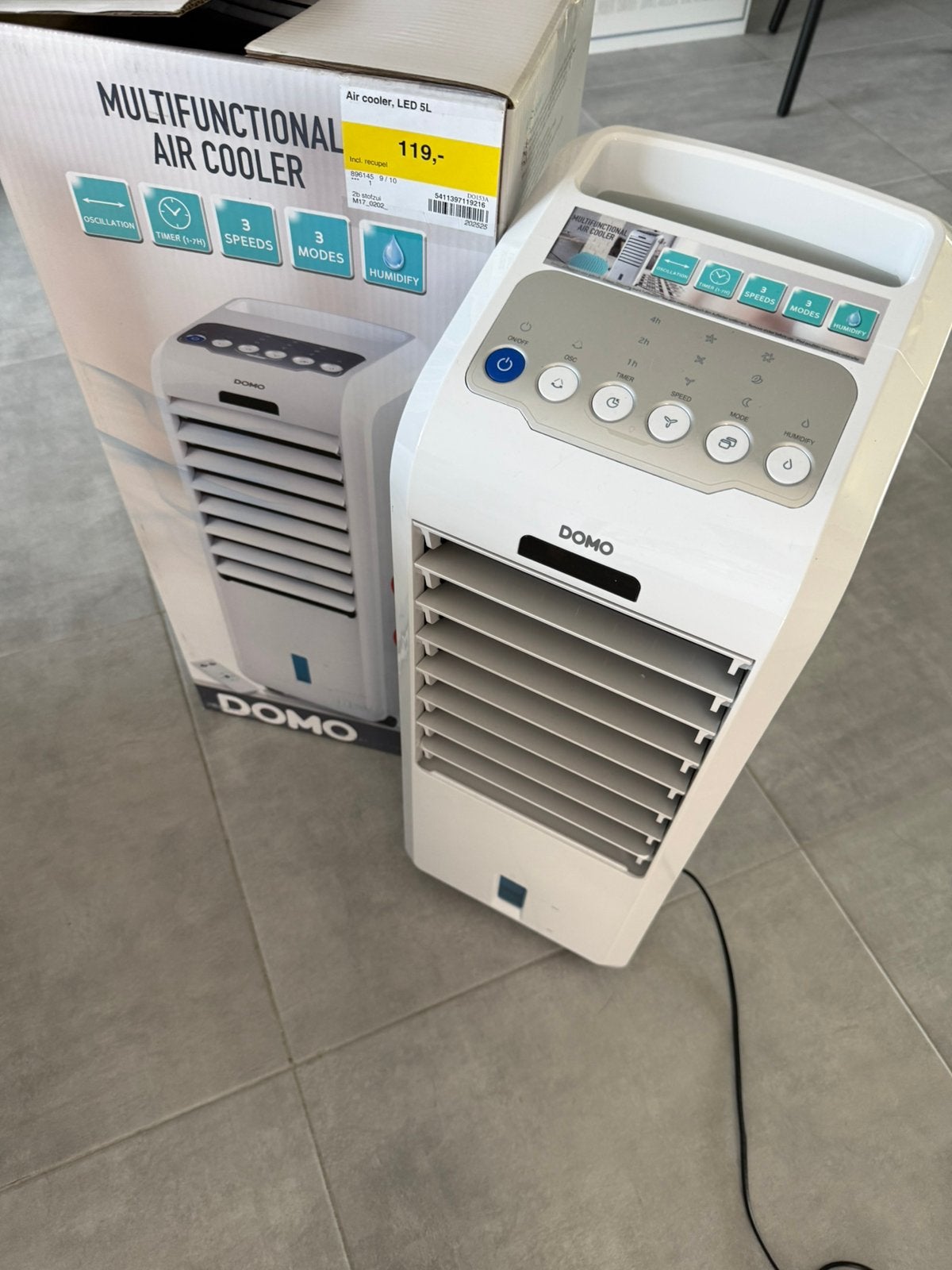 Domo Aircooler afstandsbediening nieuw, Elektronische apparatuur, Ophalen, Tafel- of Grondventilator, Timer, Minder dan 60 m³