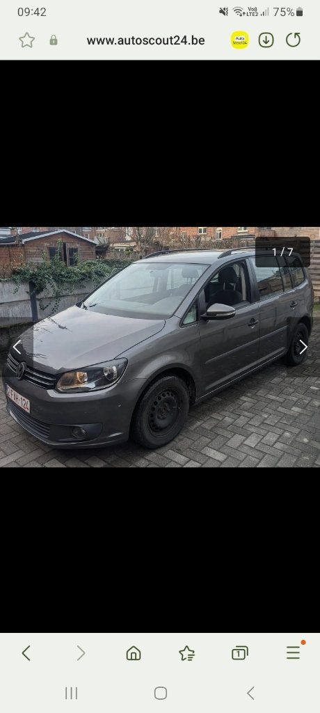 Vw touran 1.6 tdi Euro5b Annee 2013 7 place !!, Autos, Volkswagen, Particulier, Touran, ABS, Airbags, Air conditionné, Alarme