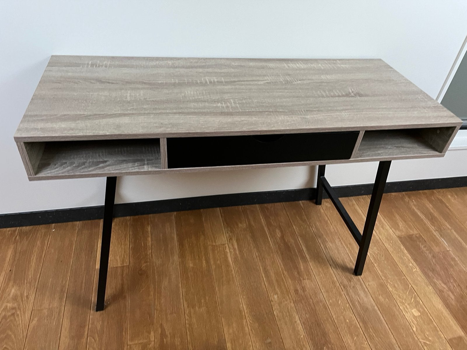 Bureau stratifie chene et métal, Maison & Meubles, Bureaux, Bureau d'ordinateur, 120 cm, 48 cm, Métal