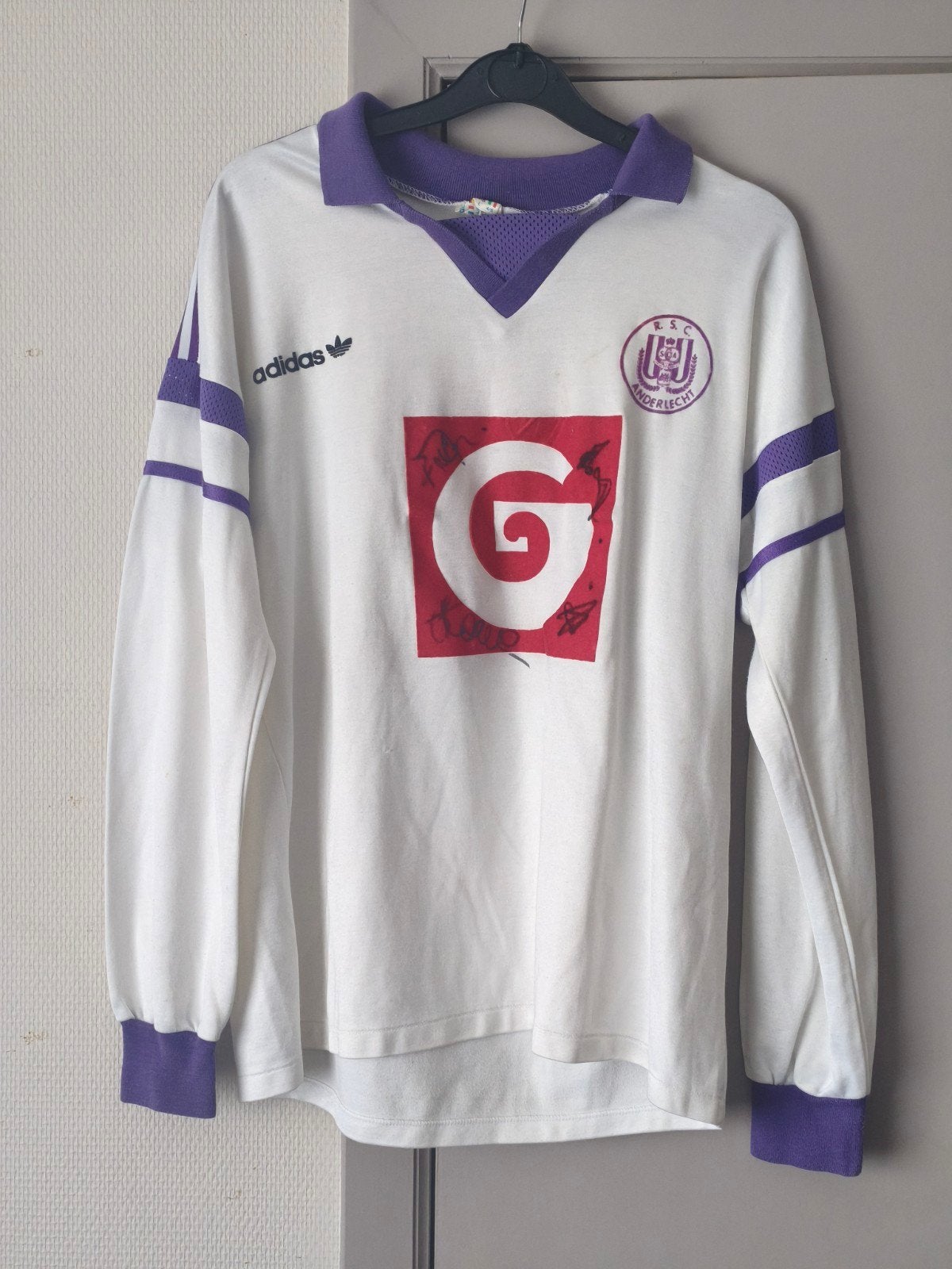 matchworn Anderlecht 1988 - 1989 match worn RSCA shirt, Sport en Fitness, Ophalen of Verzenden