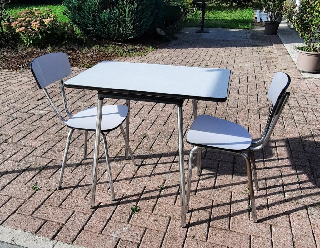 Table et 3 chaises en formica 150x50, Maison & Meubles, 100 à 150 cm, Quatre personnes, Enlèvement, Utilisé