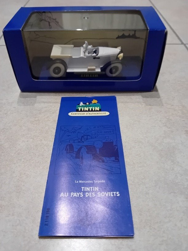 Kuifje 3 witte auto's Atlas blauwe dozen met certificaten, Verzamelen, Ophalen of Verzenden, Kuifje, Nieuw, Overige typen
