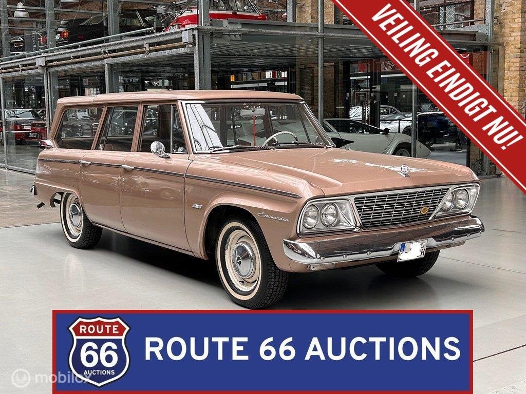 Studebaker Commander Wagonaire V8 | 1963 | Route 66 Auctions, Auto's, Overige merken, Zwart, Bedrijf, Handgeschakeld