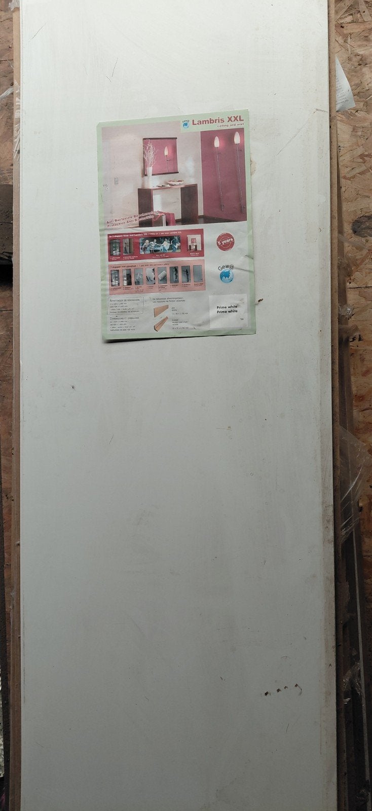 Lambris XXL 260X60CM prime white, Enlèvement