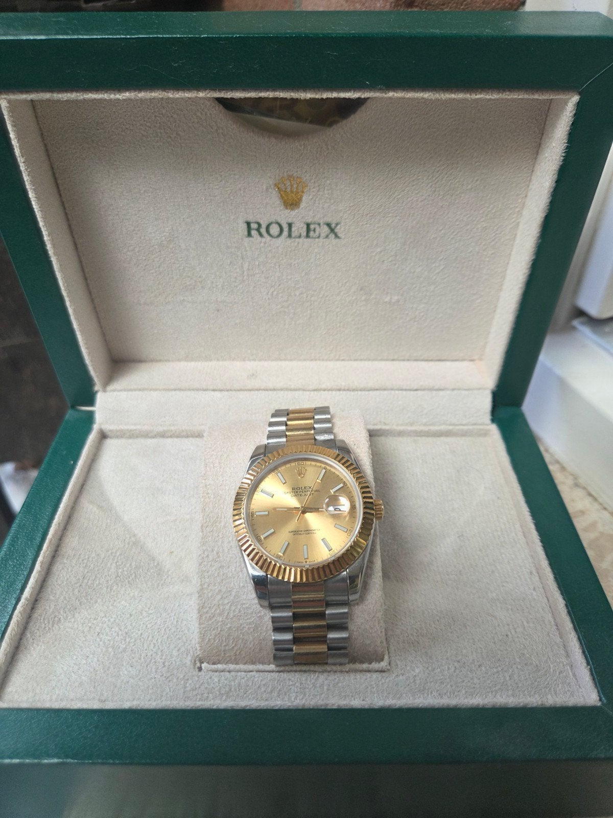 Rolex Oyster Perpetual Datejust Goud/Staal, Rolex, Polshorloge, Ophalen of Verzenden, Zo goed als nieuw