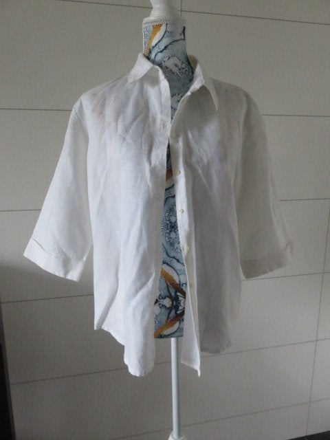 wit hemd - dames - hemdsblouse - maat 46, Enlèvement ou Envoi, Comme neuf, Taille 46/48 (XL) ou plus grande, Blanc