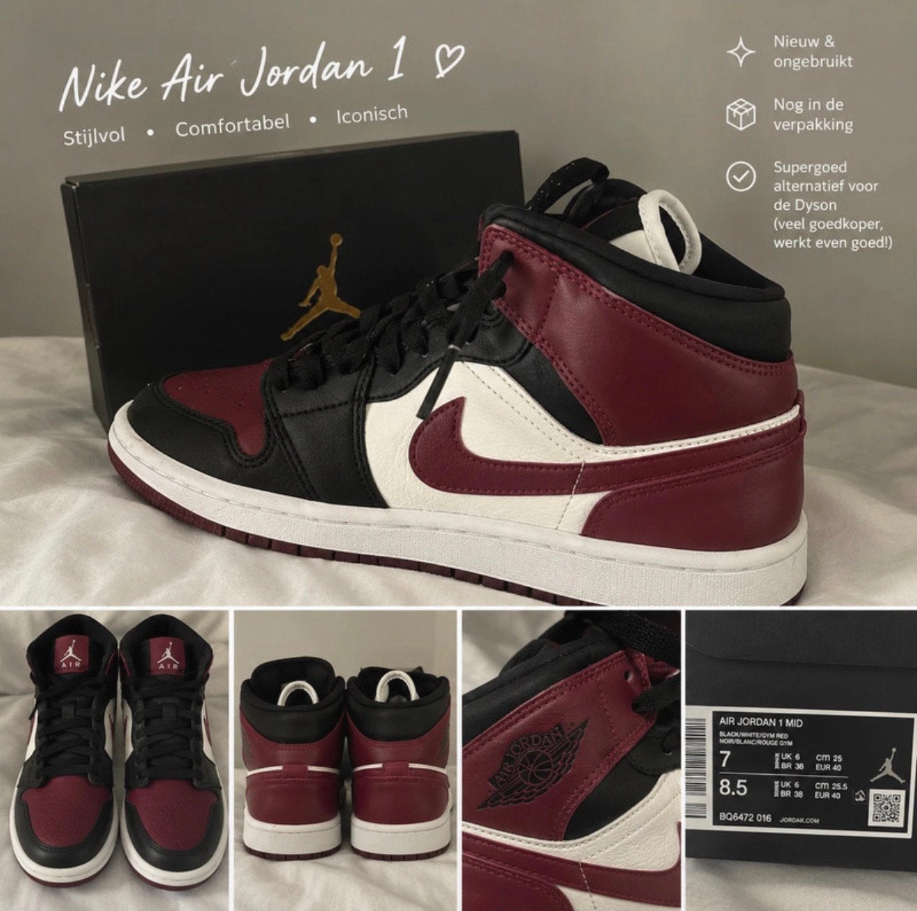 Nike Air jordan 1, Verzenden, Zwart, Sneakers, Gedragen