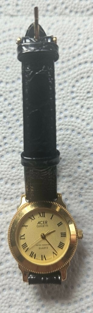 Montre ACER CUCCETTI Quartz – Cadran Doré – Bracelet Cuir, Enlèvement ou Envoi