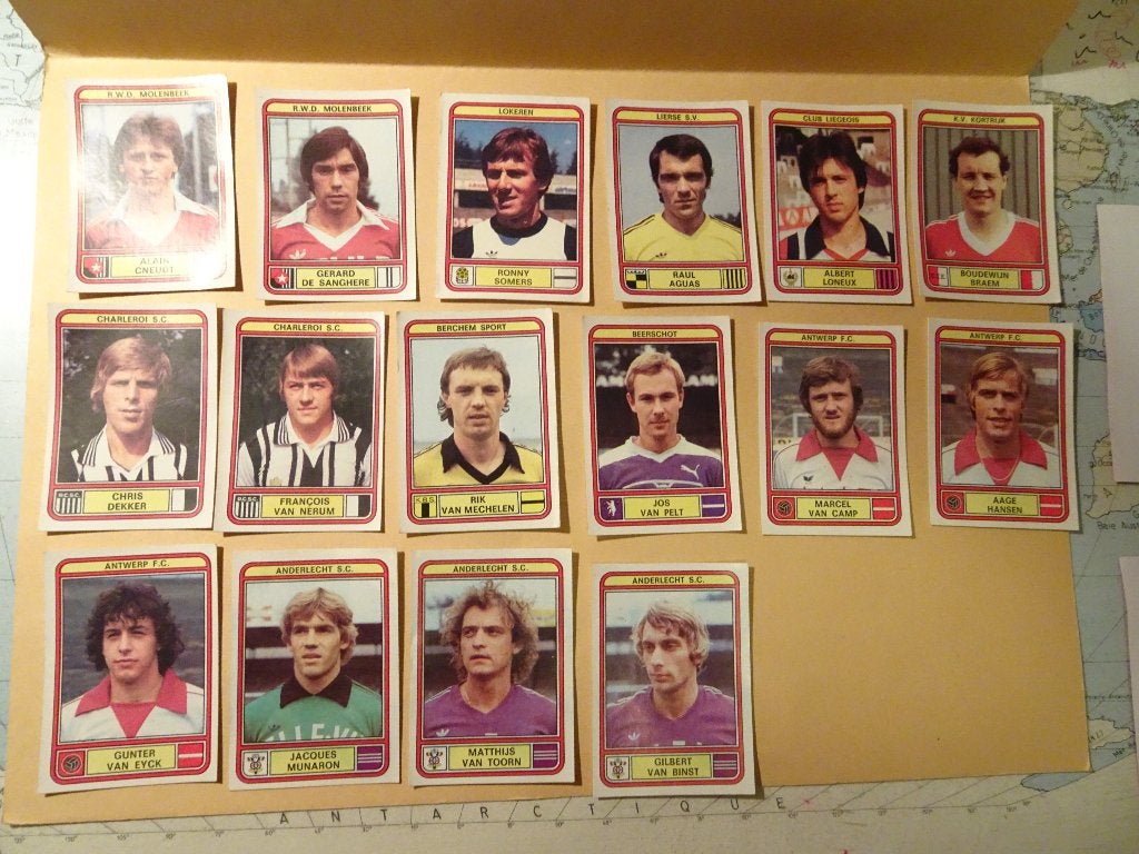 41 Images Panini - Belgisch voetbal 79/80, Ophalen of Verzenden, Zo goed als nieuw, Meerdere stickers