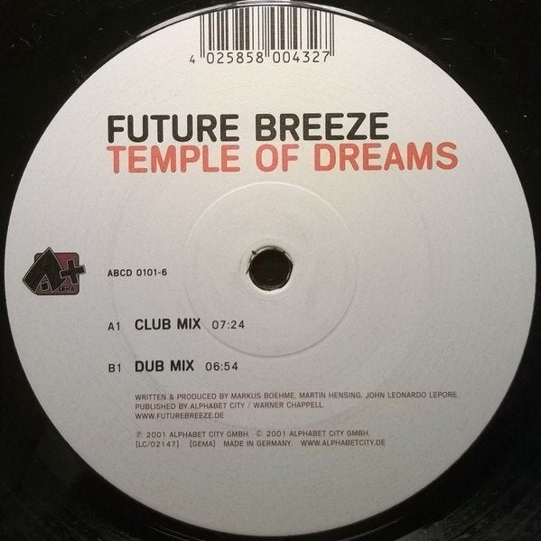 Future Breeze - Temple Of Dreams, Cd's en Dvd's, Ophalen of Verzenden, Gebruikt, 12 inch, Trance