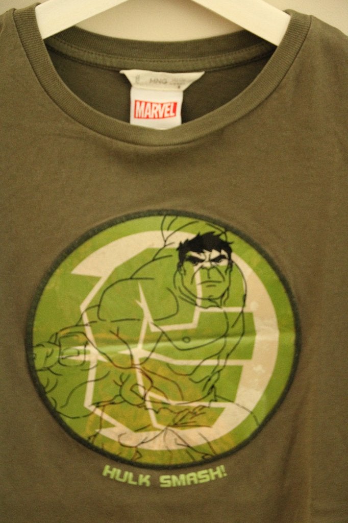 Mango Marvel Hulk t-shirt maat 152 (11-12 jaar) mooie staat, Gebruikt, Jongen of Meisje, Ophalen of Verzenden, Shirt of Longsleeve