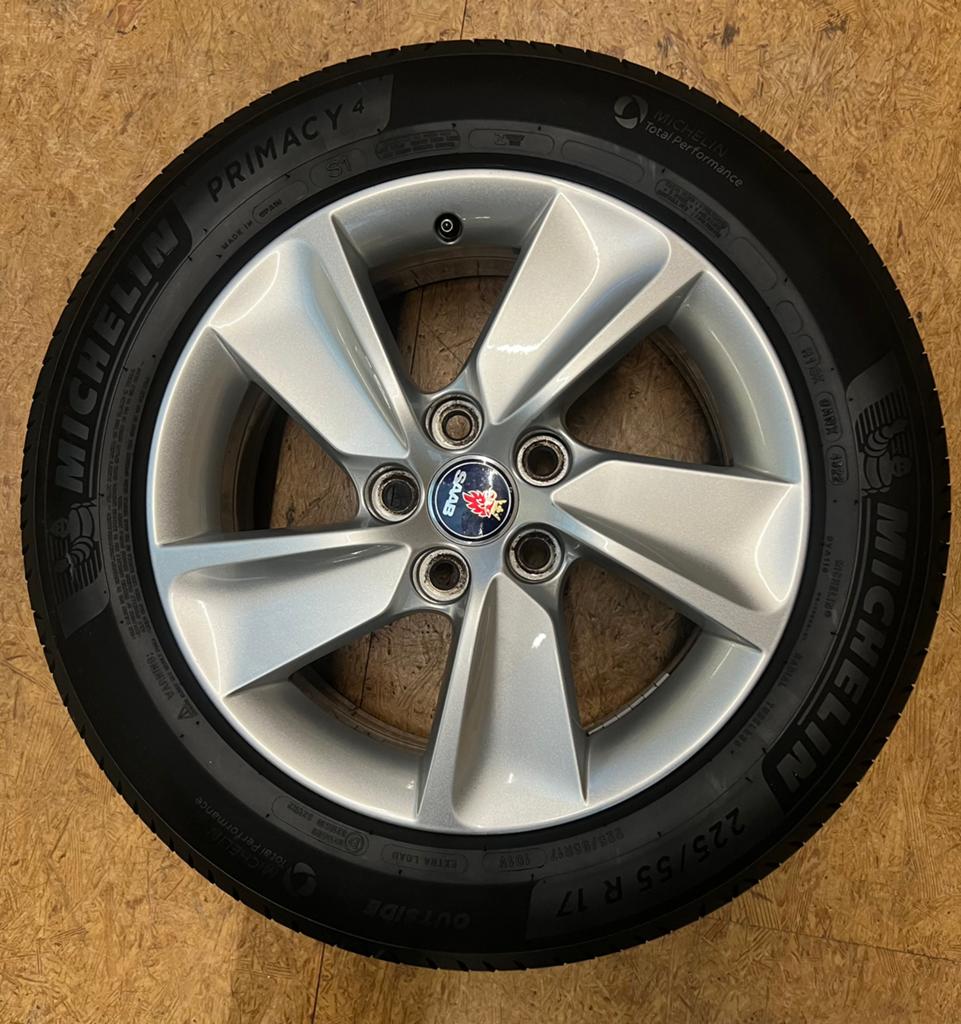 Originele Saab 9-5 NG velgenset + Michelin Primacy banden, Auto diversen, Autosport-onderdelen, Ophalen
