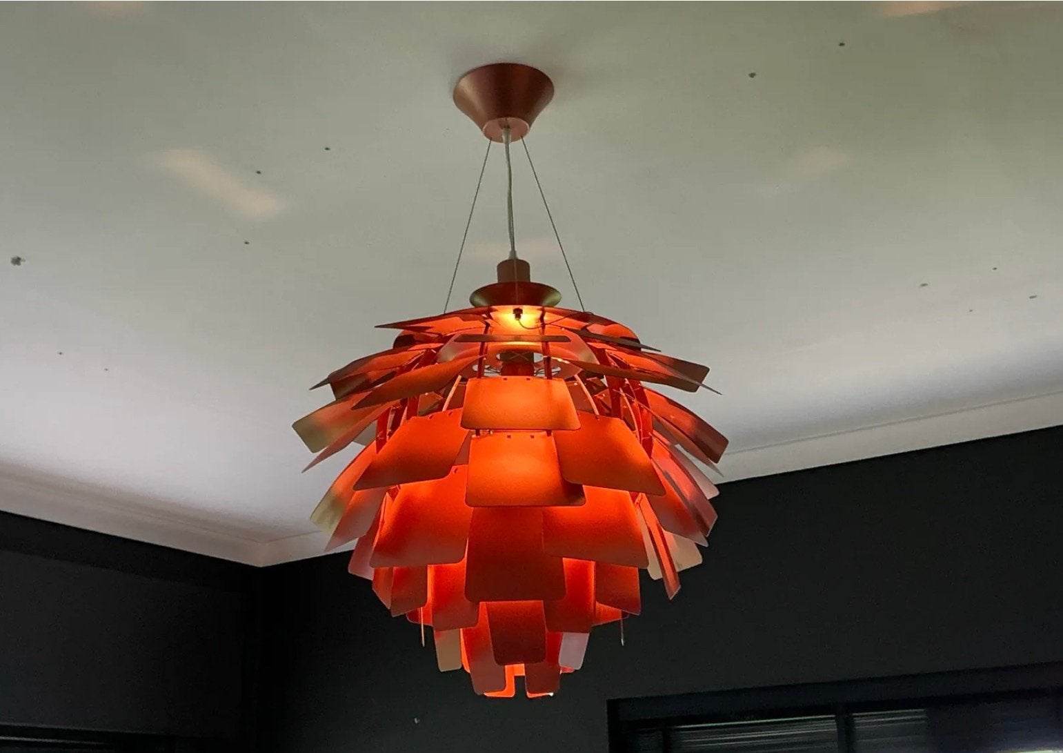 Lampe Artichaut en bronze d'après Louis Poulsen 3 pièces, Enlèvement ou Envoi, Comme neuf, Métal, Vintage