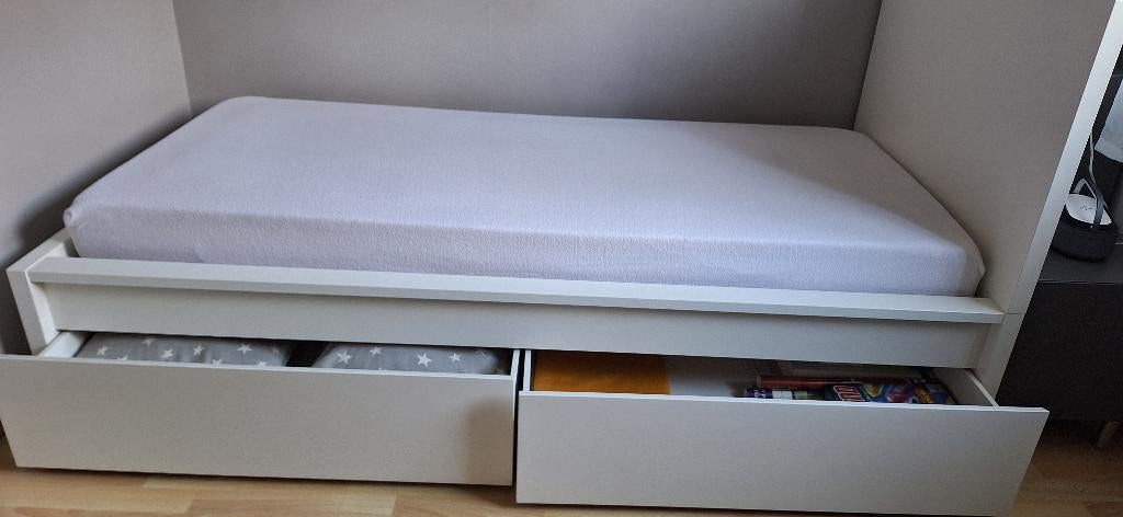 Malm Ikea eenpersoonsbed, Ophalen, Gebruikt, Eenpersoons, Wit