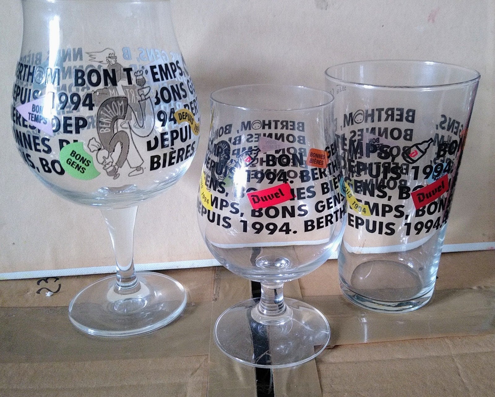 Duvel Berthom - 3 glazen, Collections, Enlèvement ou Envoi, Comme neuf, Verre à bière