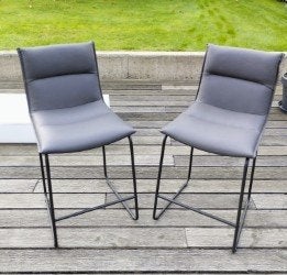 2 tabourets de bar à l'état neuf, Avec repose-pieds, Synthétique, 2 tabourets, Comme neuf