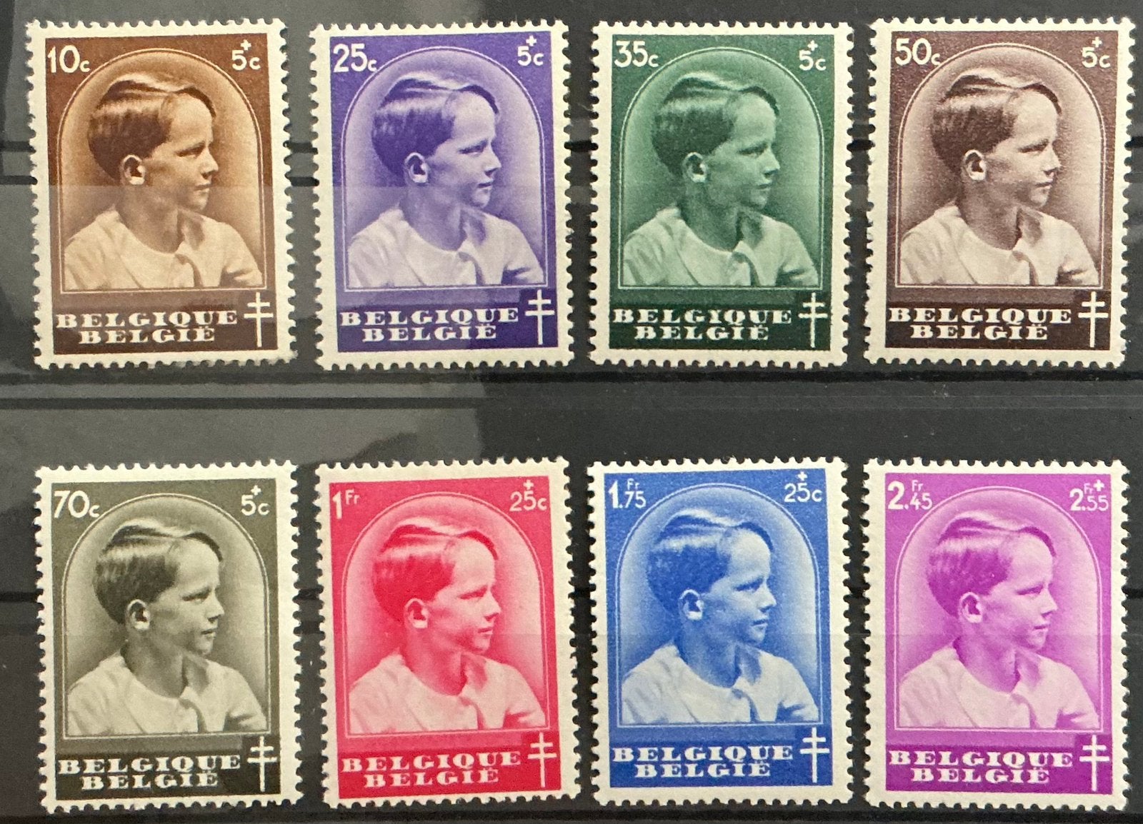 LOT 732. OBP: 438/45. PRINS BOUDEWIJN. VLH., Postzegels en Munten, Spoor van plakker, Koninklijk huis, Orginele gom, Ophalen of Verzenden
